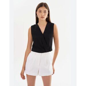 LAMARQUE Naima Wrap vest blouse Black NWT - Size M